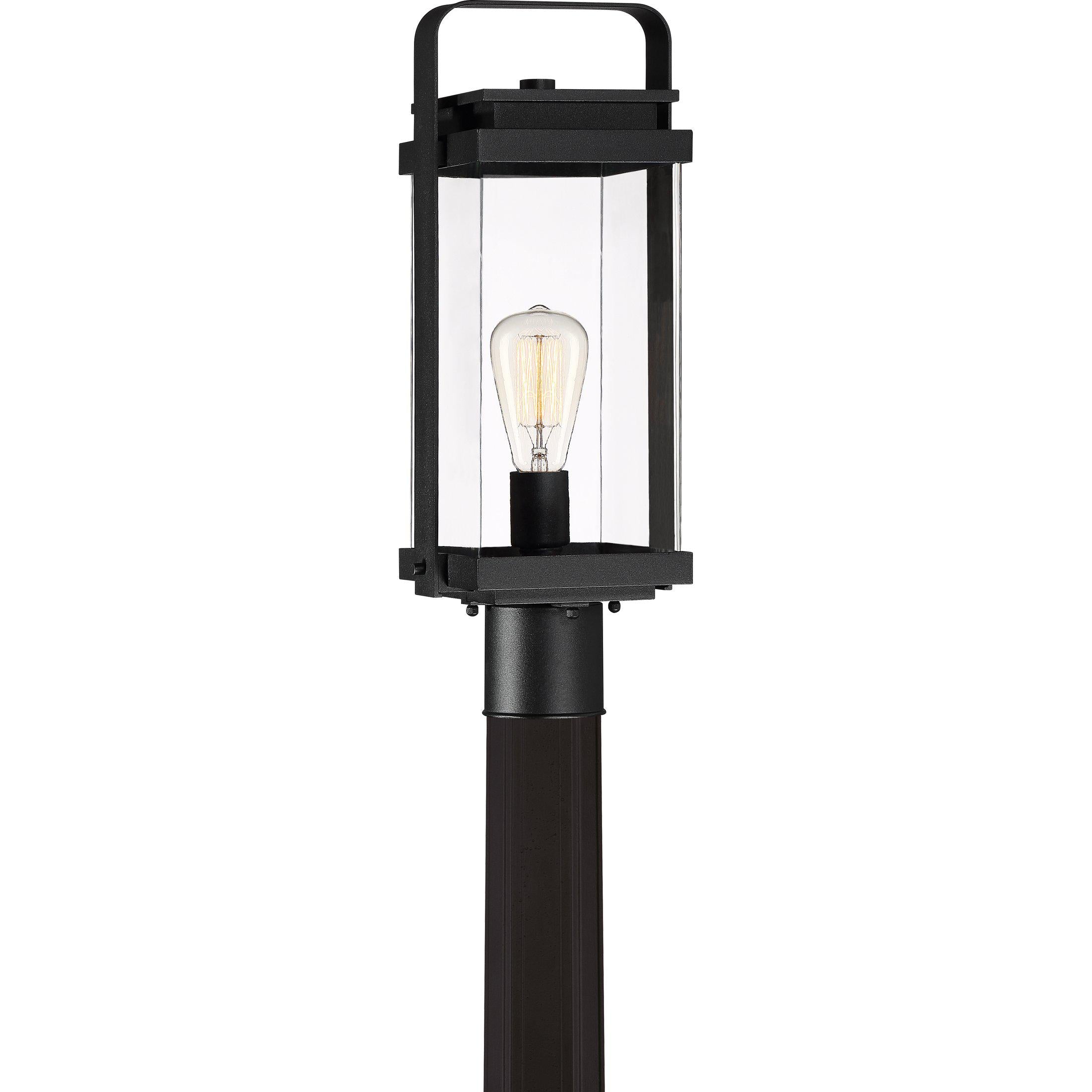 Quoizel  Exhibit Outdoor Lantern, Post EXH9008 Outdoor Light Fixture Quoizel Inc Earth Black  