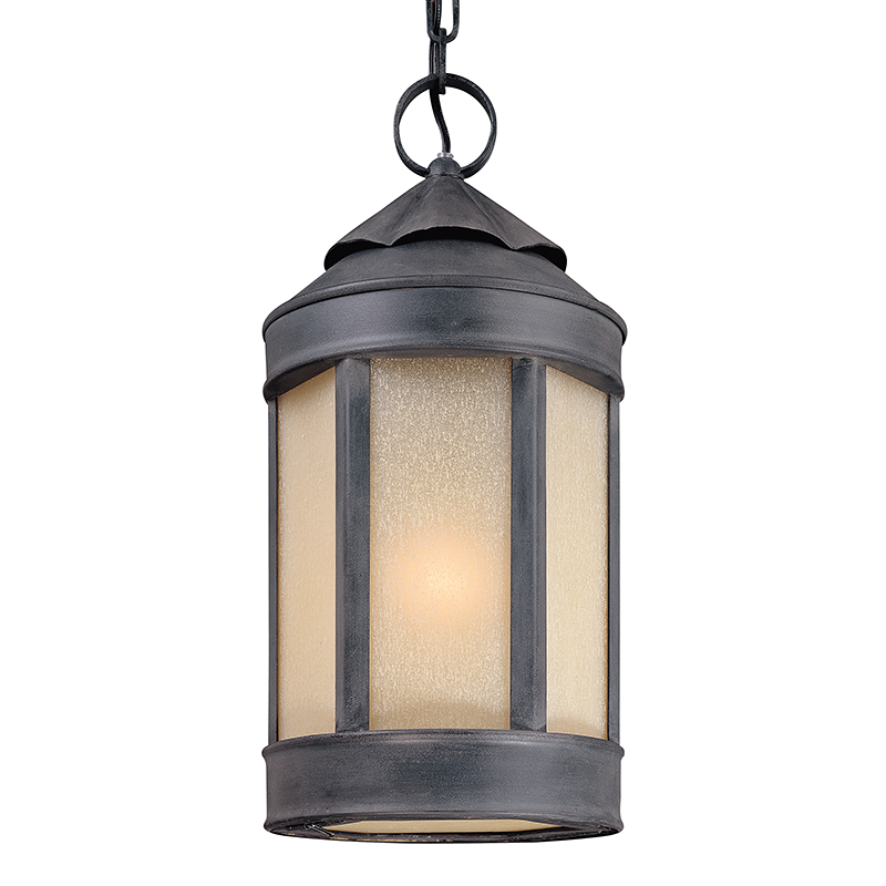 Troy Lighting ANDERSONS FORGE 1LT HANGING LANTERN LARGE F1468 Outdoor Light Fixture l Hanging Troy Lighting ANTIQUE IRON  