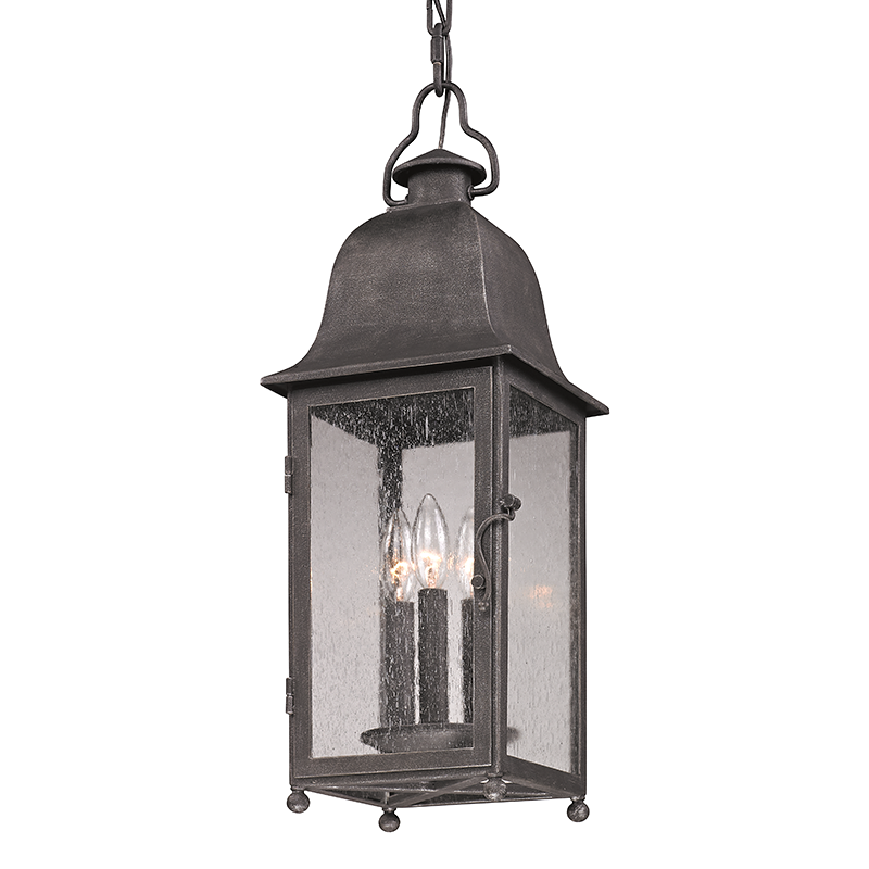 Troy Lighting LARCHMONT 3LT HANGING LANTERN MEDIUM F3217 Outdoor Hanging Lights Troy Lighting AGED PEWTER  