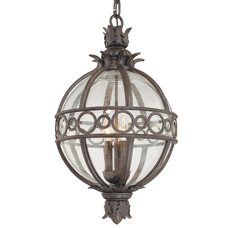 Troy Lighting CAMPANILE 4LT HANGING LANTERN EXTRA LARGE F5009 Outdoor Hanging Lights Troy Lighting CAMPANILE BRONZE  