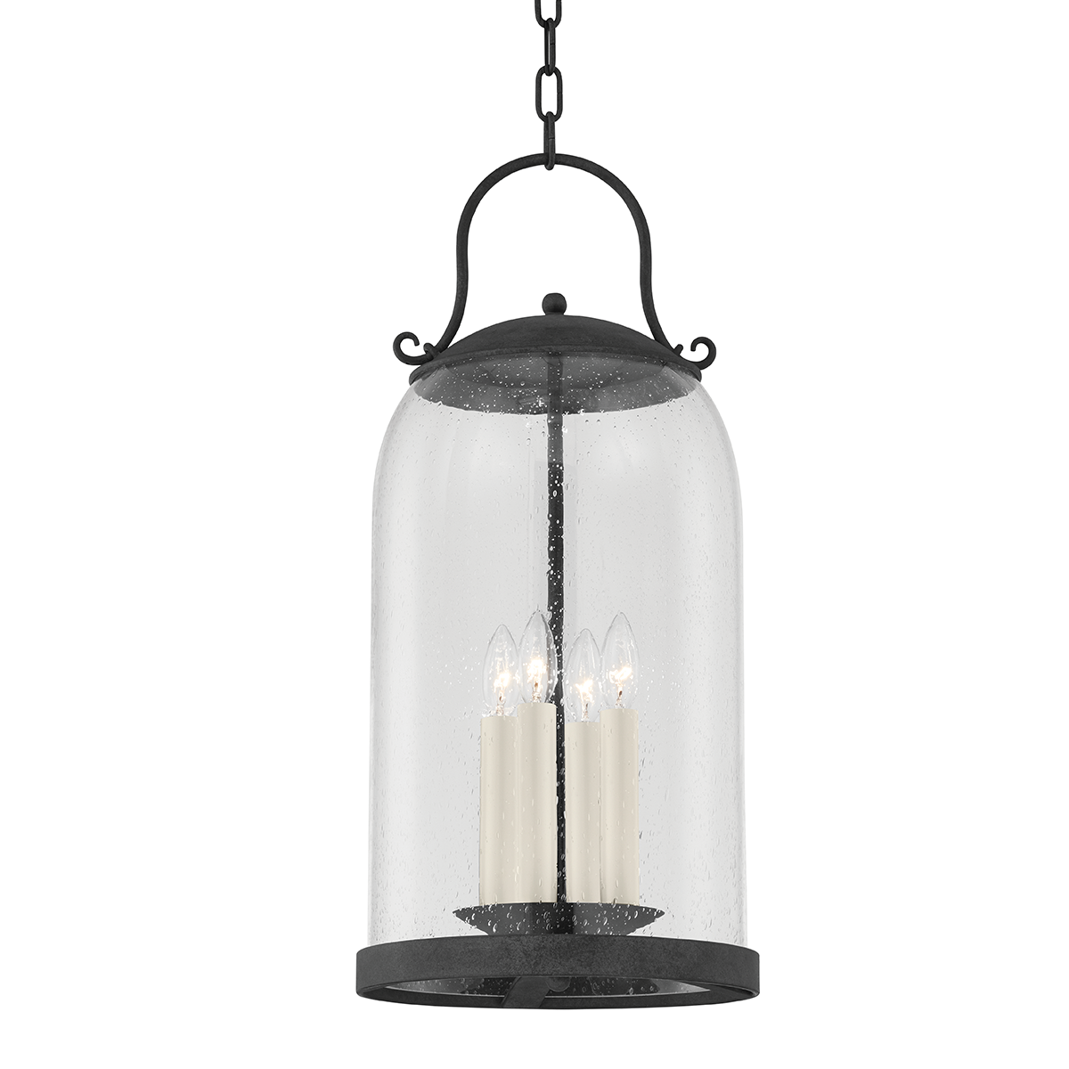 Troy Lighting 4 LIGHT LARGE EXTERIOR PENDANT F5186 Outdoor Light Fixture l Hanging Troy Lighting FRENCH IRON  