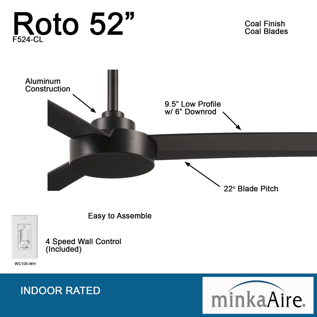 Minka Aire Roto 52" Three Blade Ceiling Fan F524