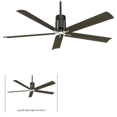 Minka-Aire Clean LED 60" Ceiling Fan Ceiling Fan Minka-Aire Matte Black with Brushed Nickel  