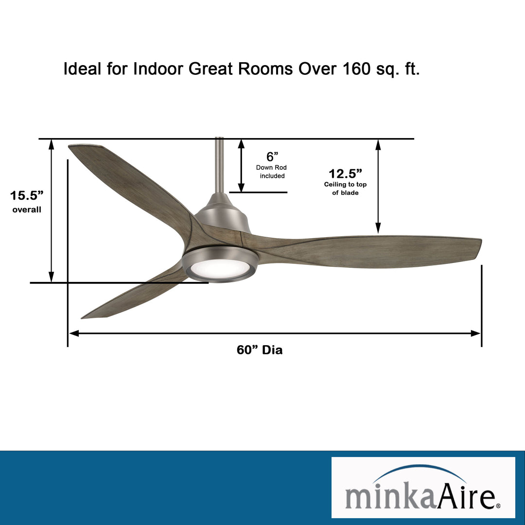 Minka Aire Skyhawk 60" Ceiling Fan with LED Light Kit F749L