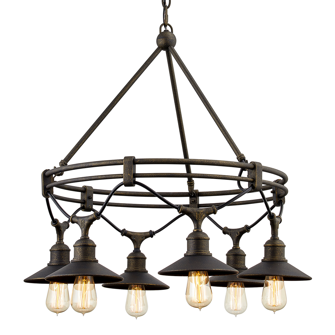 Troy Lighting SHELTON 6LT CHANDELIER F7596 Outdoor Wall Lights Troy Lighting VINTAGE BRONZE  