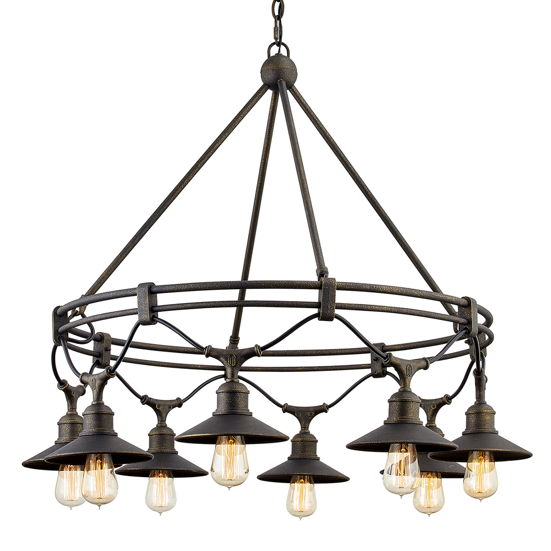 Troy Lighting SHELTON 8LT CHANDELIER F7598 Outdoor Wall Lights Troy Lighting VINTAGE BRONZE  