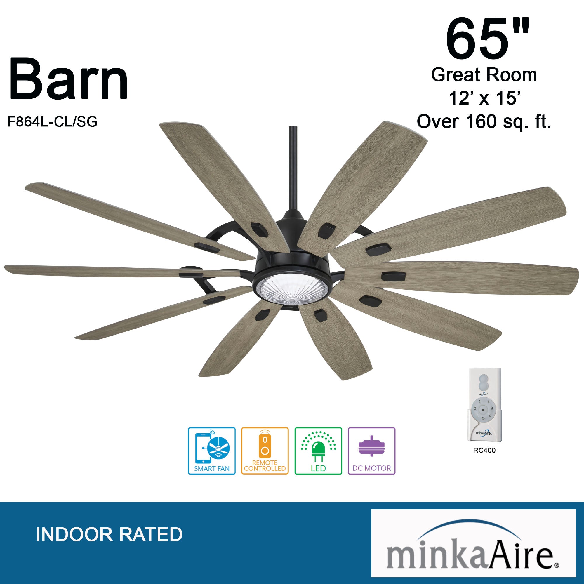 Minka Aire BARN LED65" Ceiling Fan F864L