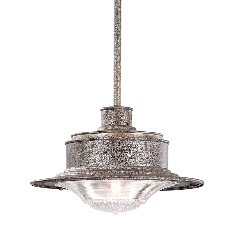 Troy Lighting SOUTH STREET 1LT HANGING DOWNLIGHT MEDIUM OLD GALVANIZED F9396 Outdoor Hanging Lights Troy Lighting OLD GALVANIZED  