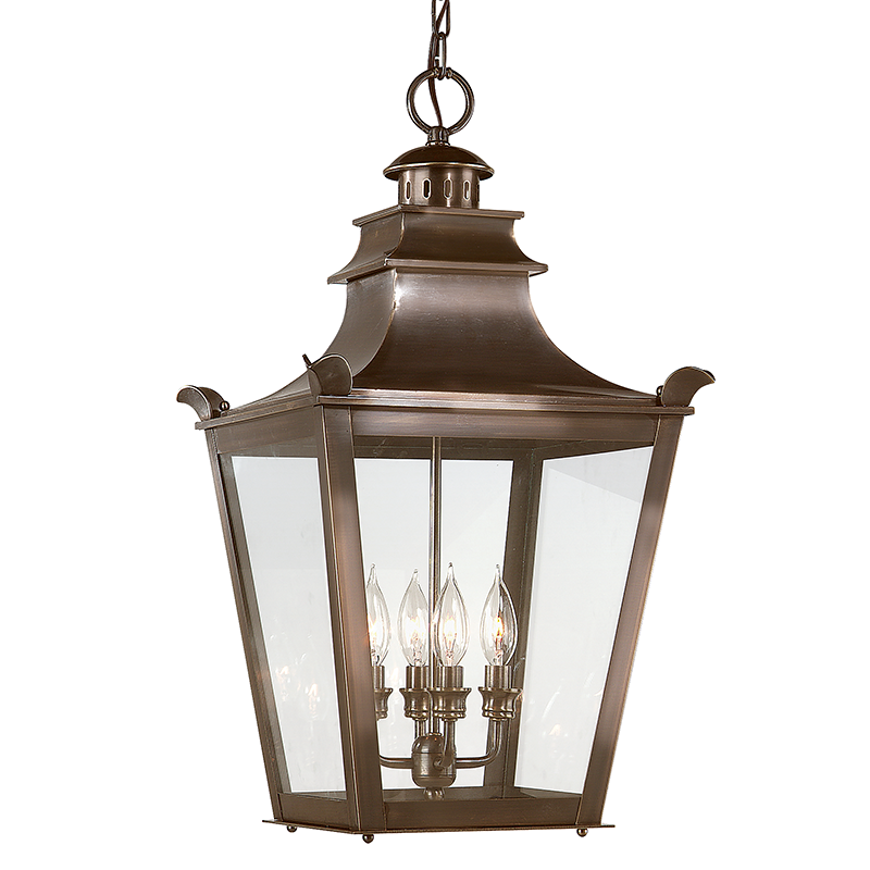 Troy Lighting DORCHESTER 4LT HANGING LANTERN LARGE F9499 Outdoor Hanging Lights Troy Lighting ENGLISH BRONZE  