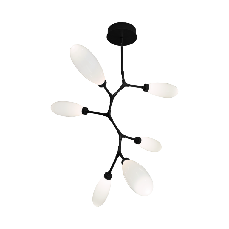 Hammerton Fiori Modern Vine 6 Pc. Pendants Hammerton Studio Metallic Beige Silver White Glass Lens 3000