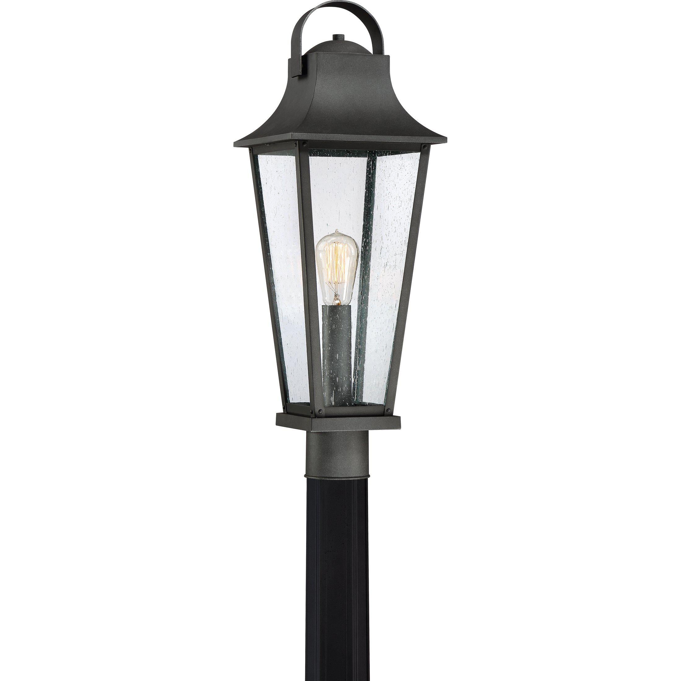 Quoizel  Galveston Outdoor Lantern, Post Outdoor l Post/Pier Mounts Quoizel Mottled Black  