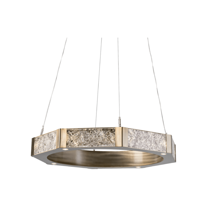 Hammerton Glacier Single Tier - 36 Chandeliers Hammerton Studio Metallic Beige Silver Clear Textured Cast Glass 2700