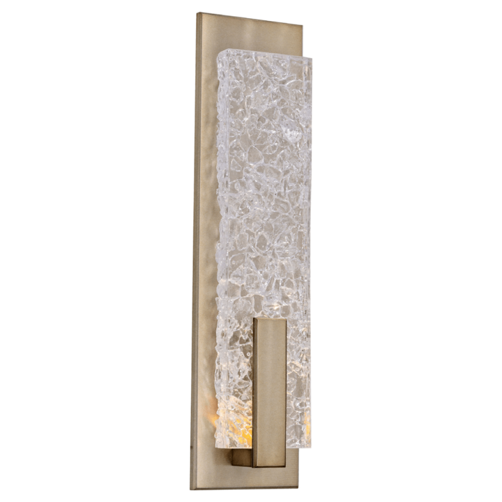 Hammerton Glacier Indoor Sconce-19 Wall Sconces Hammerton Studio Metallic Beige Silver Clear Textured Cast Glass 2700