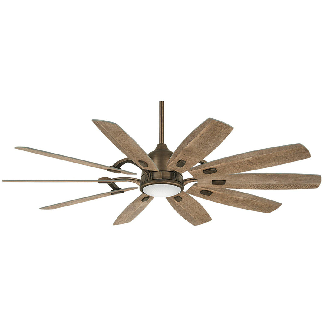 Minka Aire BARN LED65" Ceiling Fan F864L Indoor Ceiling Fans Minka-Aire Heirloom Bronze Finish with Barnwood Finish Blades  