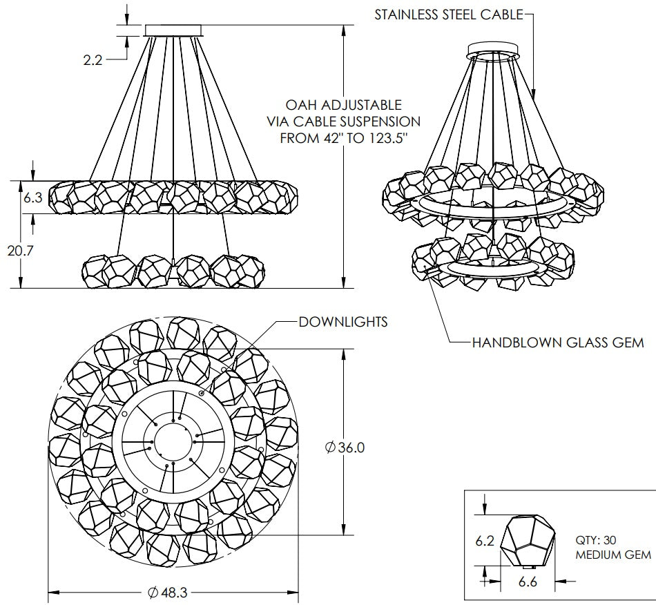 Hammerton Gem Radial Ring Two Tier - 36/48