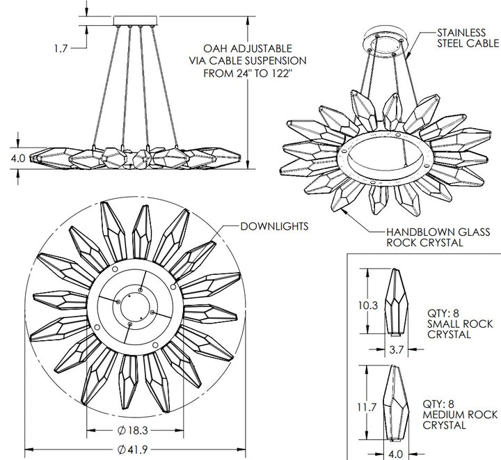 Hammerton Rock Crystal Radial Ring - 42