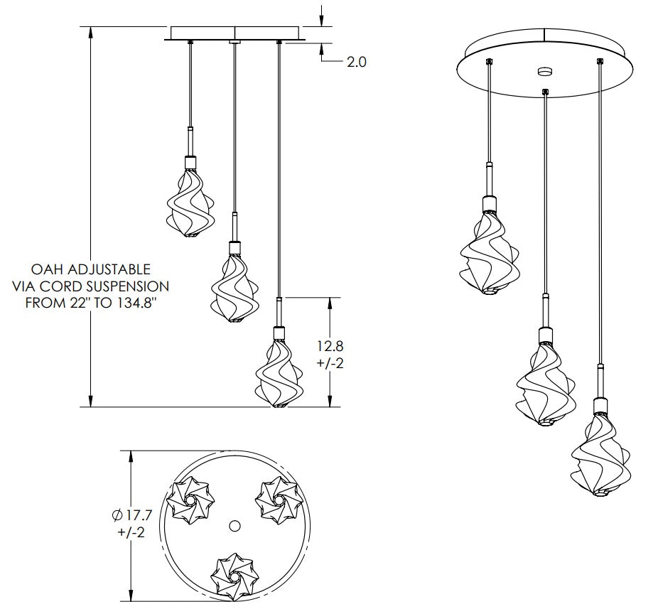 Hammerton Blossom Multi-Port - 03 Pendants Hammerton Studio   