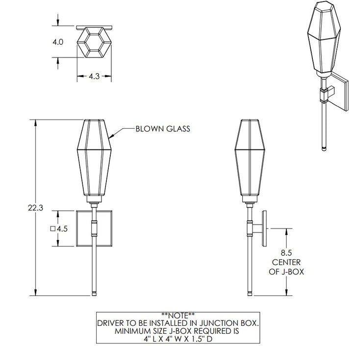 Hammerton Aalto ADA Belvedere Indoor Sconce Wall Sconces Hammerton Studio   