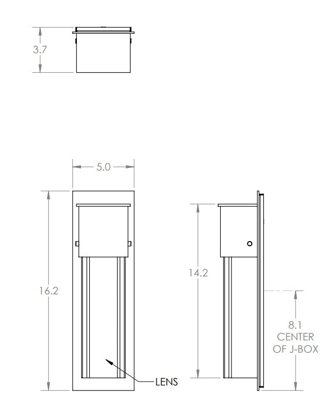 Hammerton Outdoor Short Square Cover Sconce with Glass