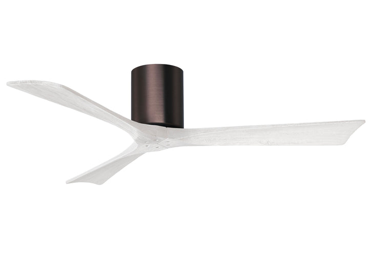 Matthews Fan Company Irene-3H 52" Flush Mounted Ceiling Fan Indoor Ceiling Fans Matthews Fan Company 52" Brushed Bronze Matte White