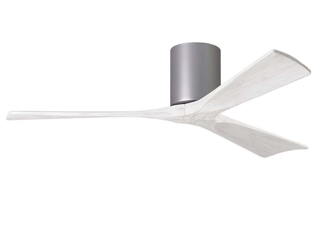 Matthews Fan Company Irene-3H 52" Flush Mounted Ceiling Fan Indoor Ceiling Fans Matthews Fan Company 52" Brushed Nickel Matte White