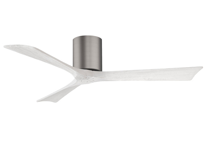 Matthews Fan Company Irene-3H 52" Flush Mounted Ceiling Fan Indoor Ceiling Fans Matthews Fan Company 52" Brushed Pewter Matte White