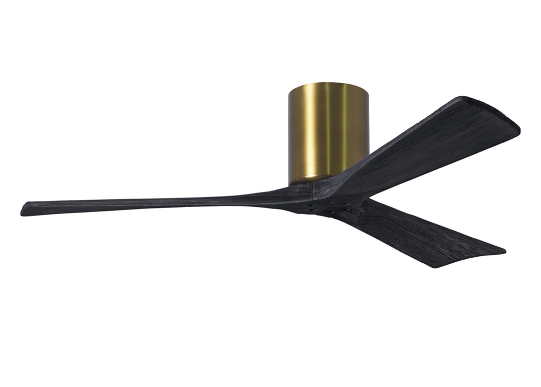 Matthews Fan Company Irene-3H 52" Flush Mounted Ceiling Fan Indoor Ceiling Fans Matthews Fan Company 52" Brushed Brass Matte Black