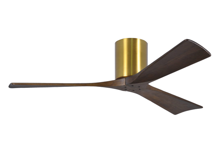 Matthews Fan Company Irene-3H 52" Flush Mounted Ceiling Fan Indoor Ceiling Fans Matthews Fan Company 52" Brushed Brass Walnut Tone