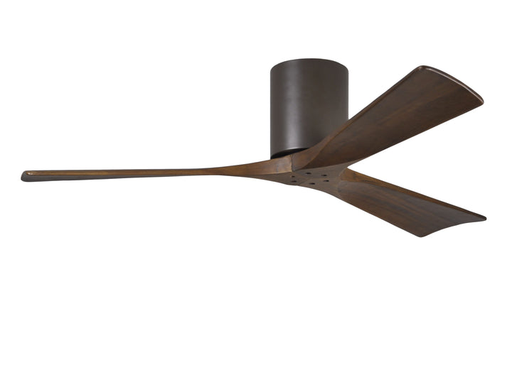 Matthews Fan Company Irene-3H 52" Flush Mounted Ceiling Fan Indoor Ceiling Fans Matthews Fan Company 52" Textured Bronze Walnut Tone