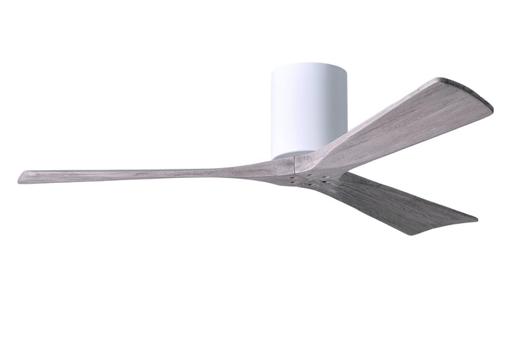 Matthews Fan Company Irene-3H 52" Flush Mounted Ceiling Fan Indoor Ceiling Fans Matthews Fan Company 52" Gloss White Barnwood Tone