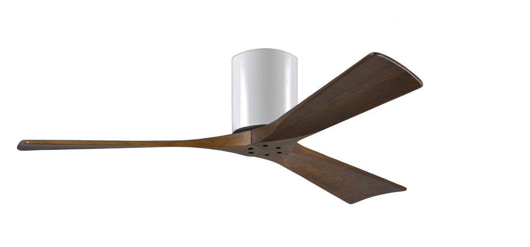 Matthews Fan Company Irene-3H 52" Flush Mounted Ceiling Fan Indoor Ceiling Fans Matthews Fan Company 52" Gloss White Walnut Tone