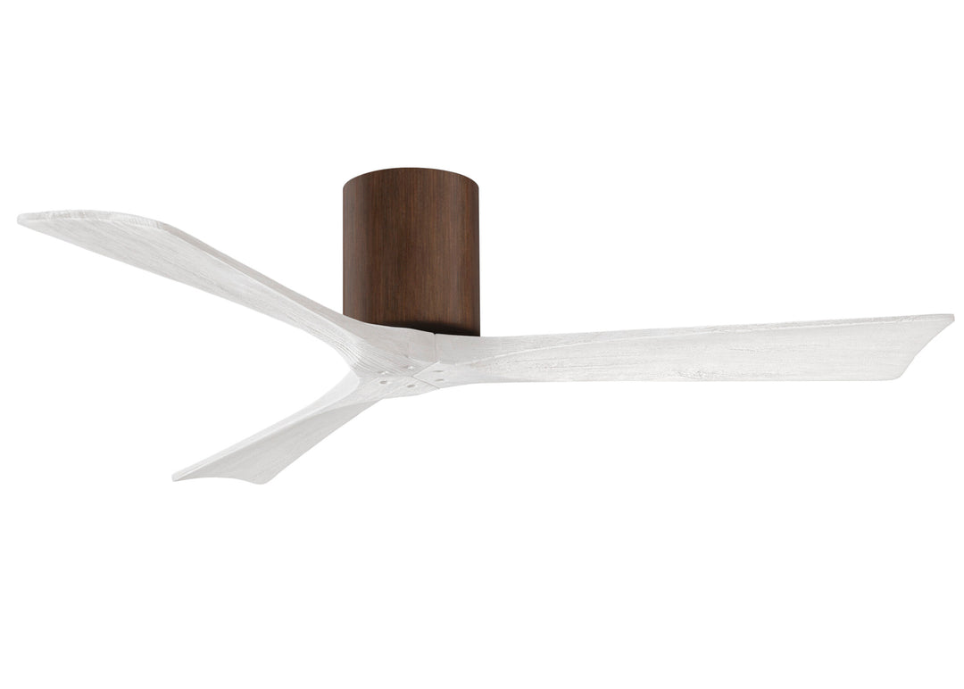 Matthews Fan Company Irene-3H 52" Flush Mounted Ceiling Fan Indoor Ceiling Fans Matthews Fan Company 52" Walnut Matte White