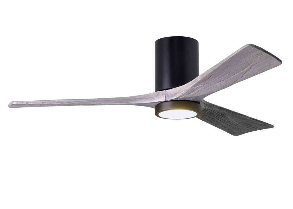 Matthews Fan Company Irene-3HLK 52" Flush Mounted Ceiling Fan with LED Light Kit Ceiling Hugger Fans Matthews Fan Company 52" Matte Black Barnwood Tone