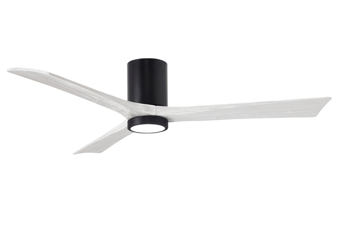 Matthews Fan Company Irene-3HLK 60" Flush Mounted Ceiling Fan with LED Light Kit Ceiling Hugger Fans Matthews Fan Company 60" Matte Black Matte White