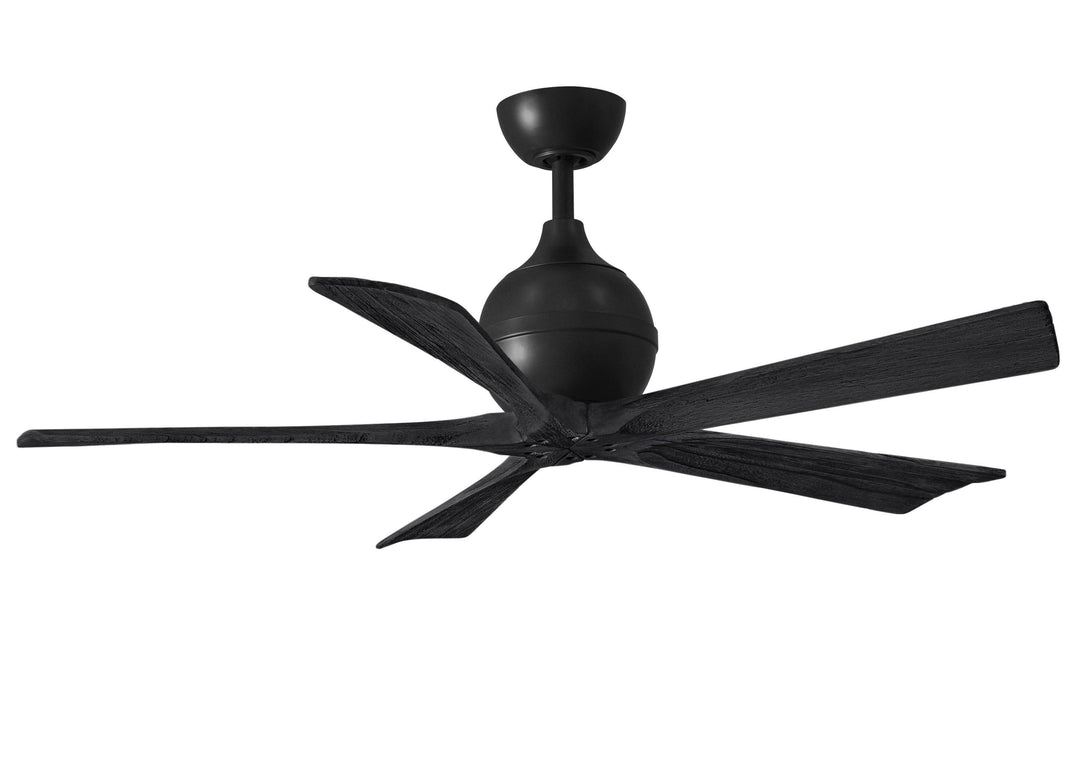 Matthews Fan Company Irene-5 Five Blade IR5 Indoor Ceiling Fans Matthews Fan Company Matte Black Matte Black 52"