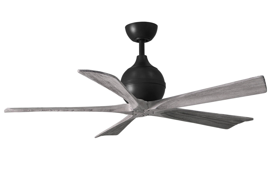 Matthews Fan Company Irene-5 Five Blade IR5 Indoor Ceiling Fans Matthews Fan Company Matte Black Barnwood Tone 52"