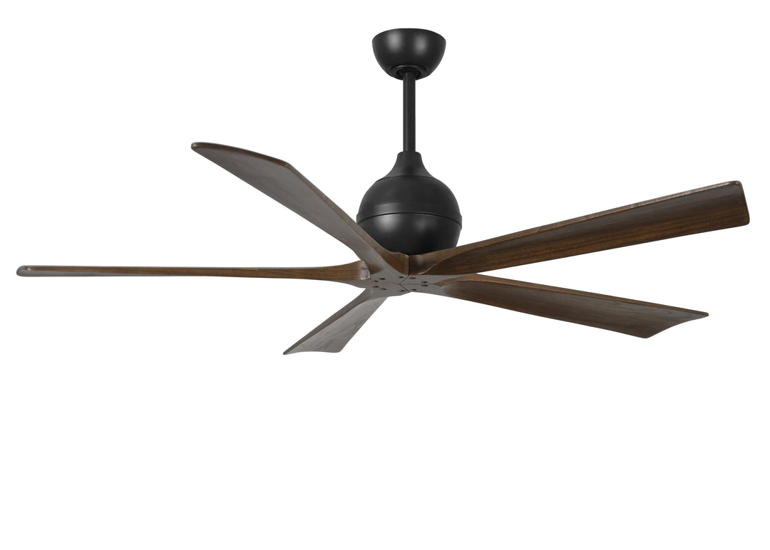 Matthews Fan Company Irene-5 Five Blade IR5 Indoor Ceiling Fans Matthews Fan Company Matte Black Walnut Tone 60"