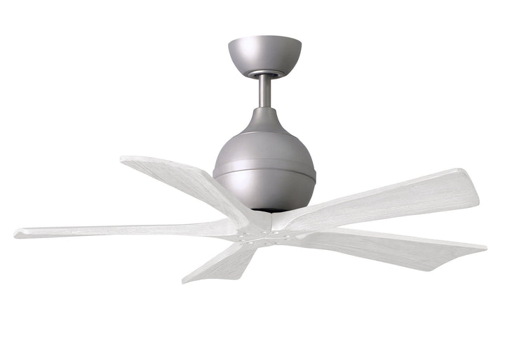 Matthews Fan Company Irene-5 Five Blade IR5 Indoor Ceiling Fans Matthews Fan Company Brushed Nickel Matte White 42"