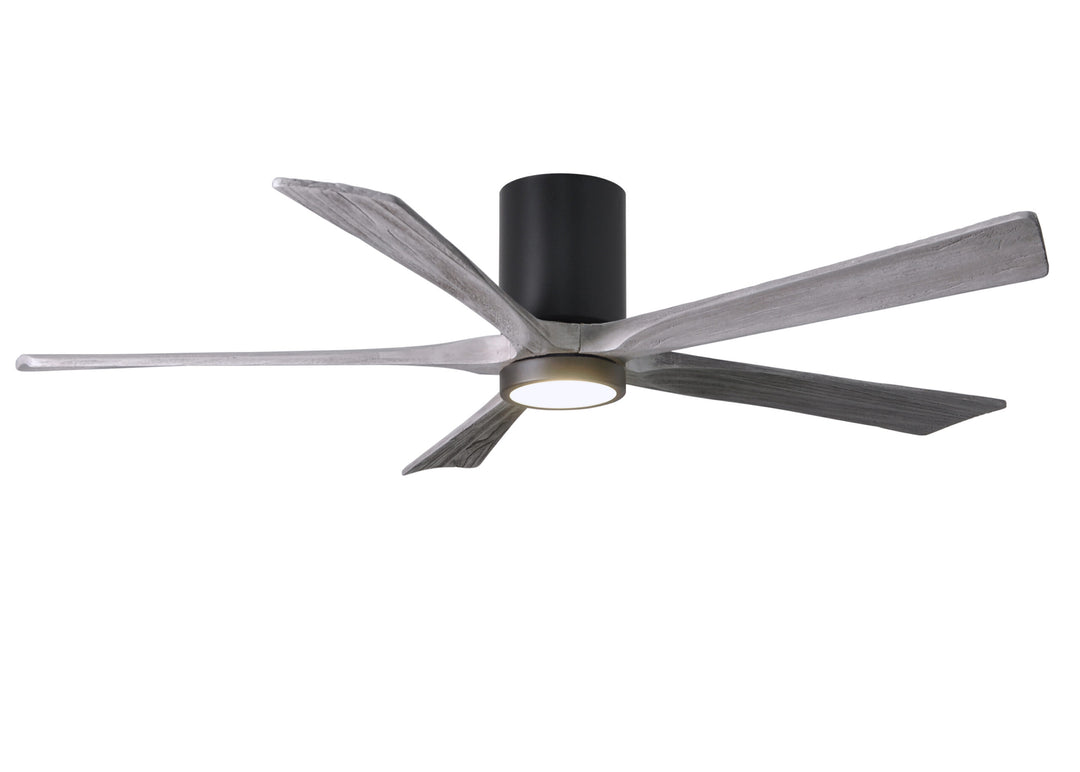 Matthews Fan Company Irene-5HLK 60" Flush Mounted Ceiling Fan with LED Light Kit Ceiling Hugger Fans Matthews Fan Company 60" Matte Black Barnwood Tone