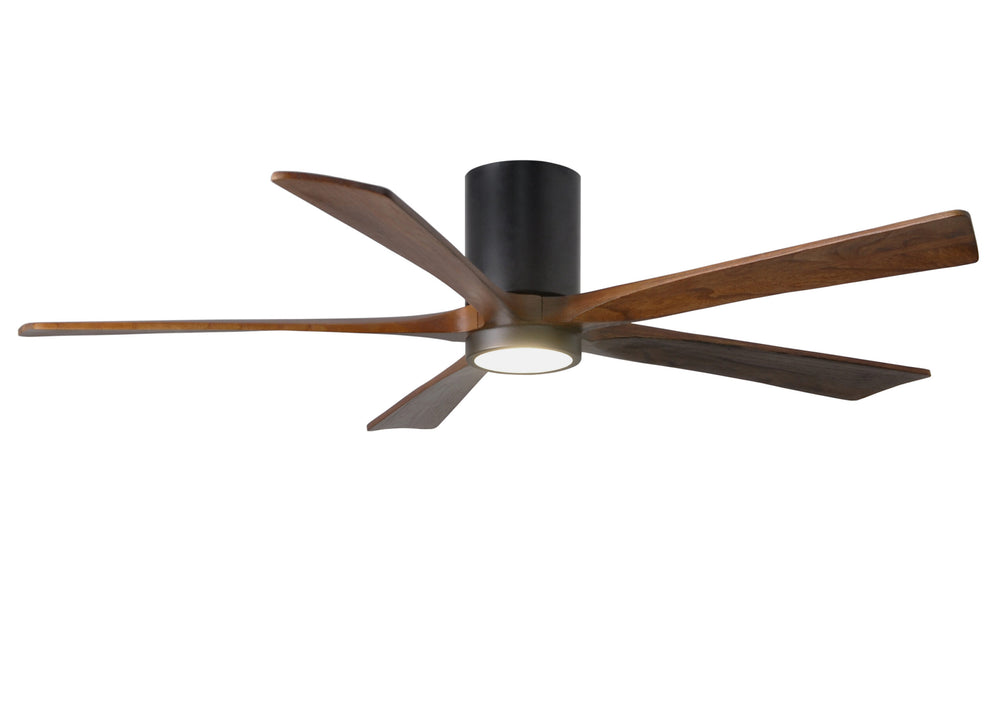 Matthews Fan Company Irene-5HLK 60" Flush Mounted Ceiling Fan with LED Light Kit Ceiling Hugger Fans Matthews Fan Company 60" Matte Black Walnut Tone