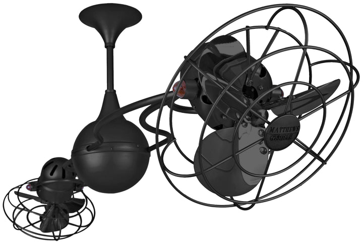 Matthews Fan Company Italo Ventania Rotational Fan IV Indoor Ceiling Fans Matthews Fan Company Matte Black Black Exterior/Interior