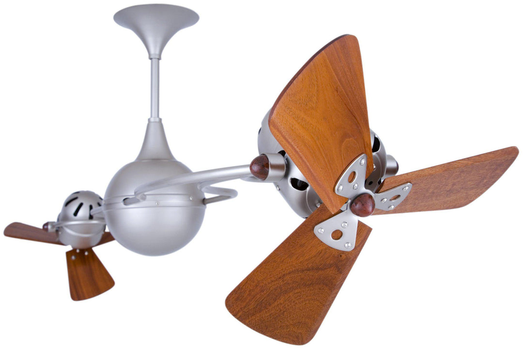 Matthews Fan Company Italo Ventania Rotational Fan IV Indoor Ceiling Fans Matthews Fan Company Brushed Nickel Mahogany Interior