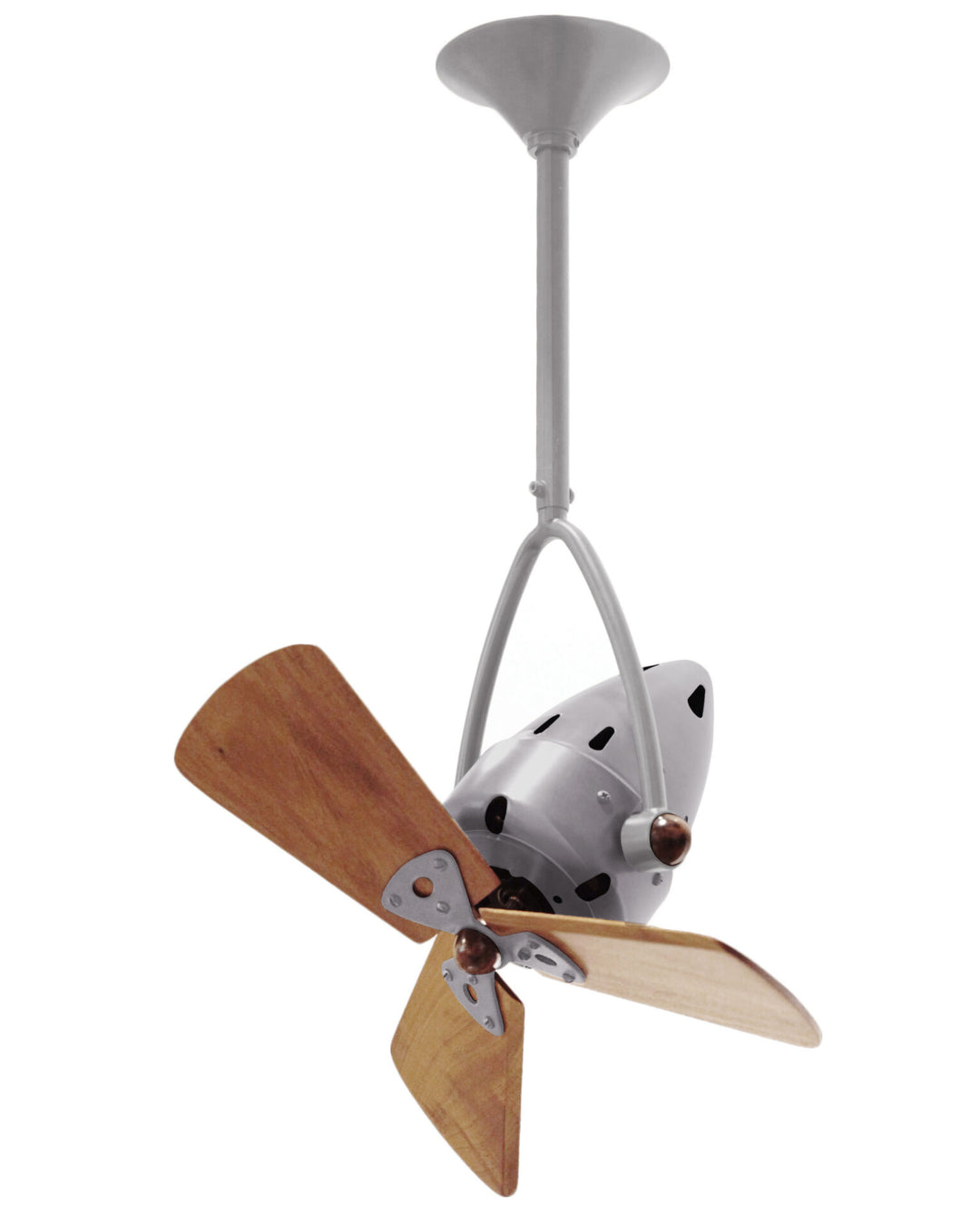 Matthews Fan Company Jarold Direcional Fan Indoor Ceiling Fans Matthews Fan Company 16" Brushed Nickel Mahogany