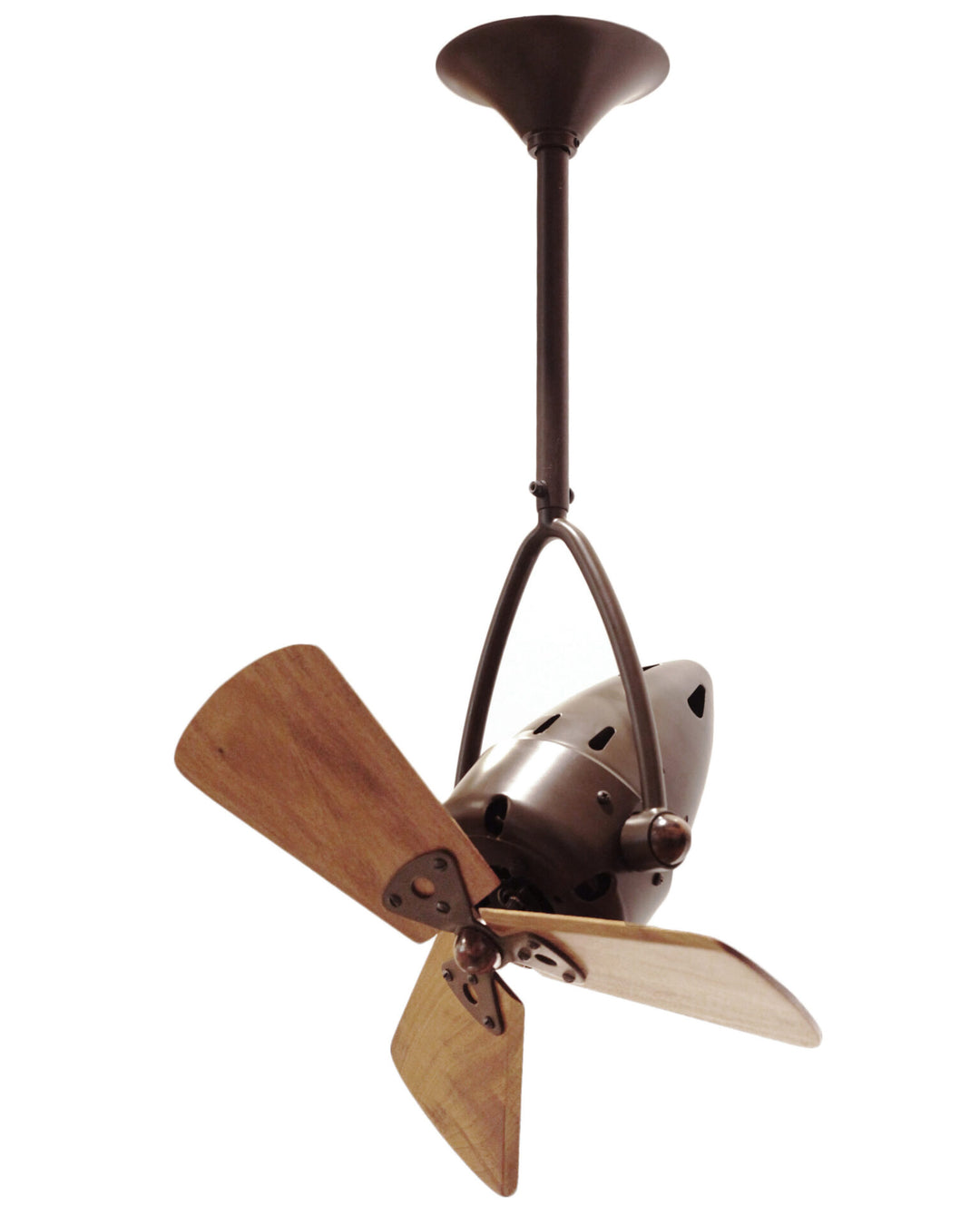 Matthews Fan Company Jarold Direcional Fan Indoor Ceiling Fans Matthews Fan Company 16" Brushed Brass Mahogany