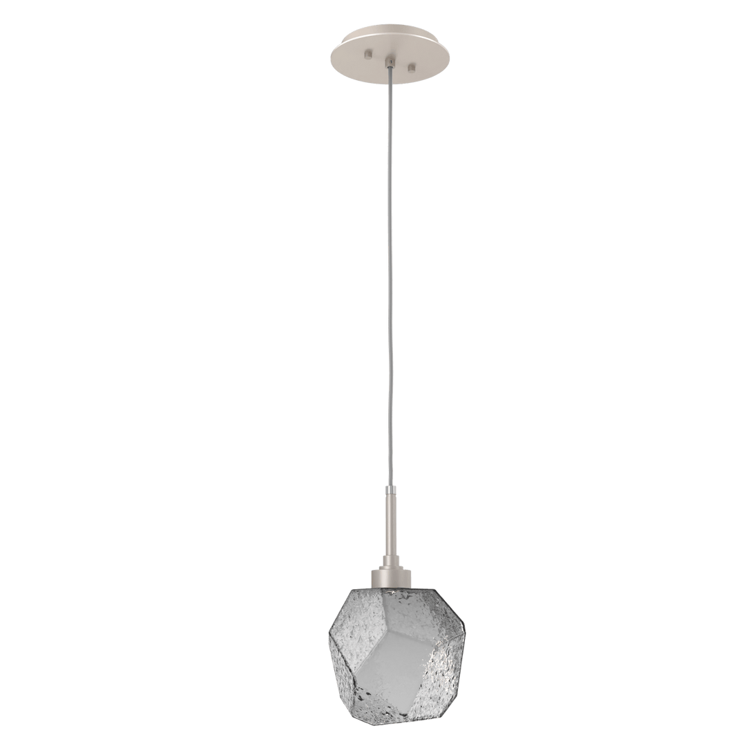 Hammerton Studio Gem Pendant - QUICK SHIP Mini-Pendants Hammerton Studio Beige Silver Smoke Blown Glass LED – 2700K