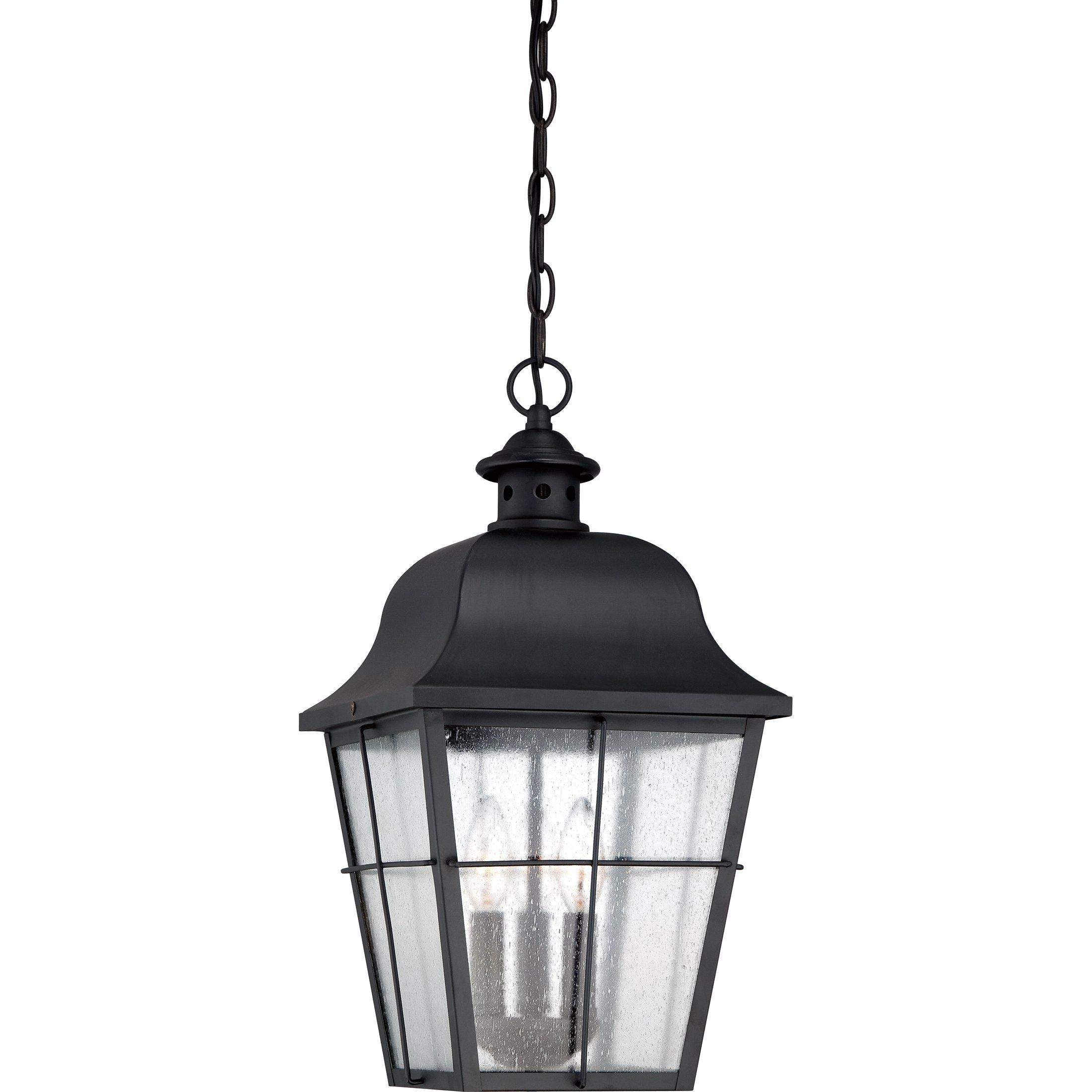 Quoizel  Millhouse Outdoor Lantern, Hanging Outdoor Light Fixture l Hanging Quoizel Mystic Black  