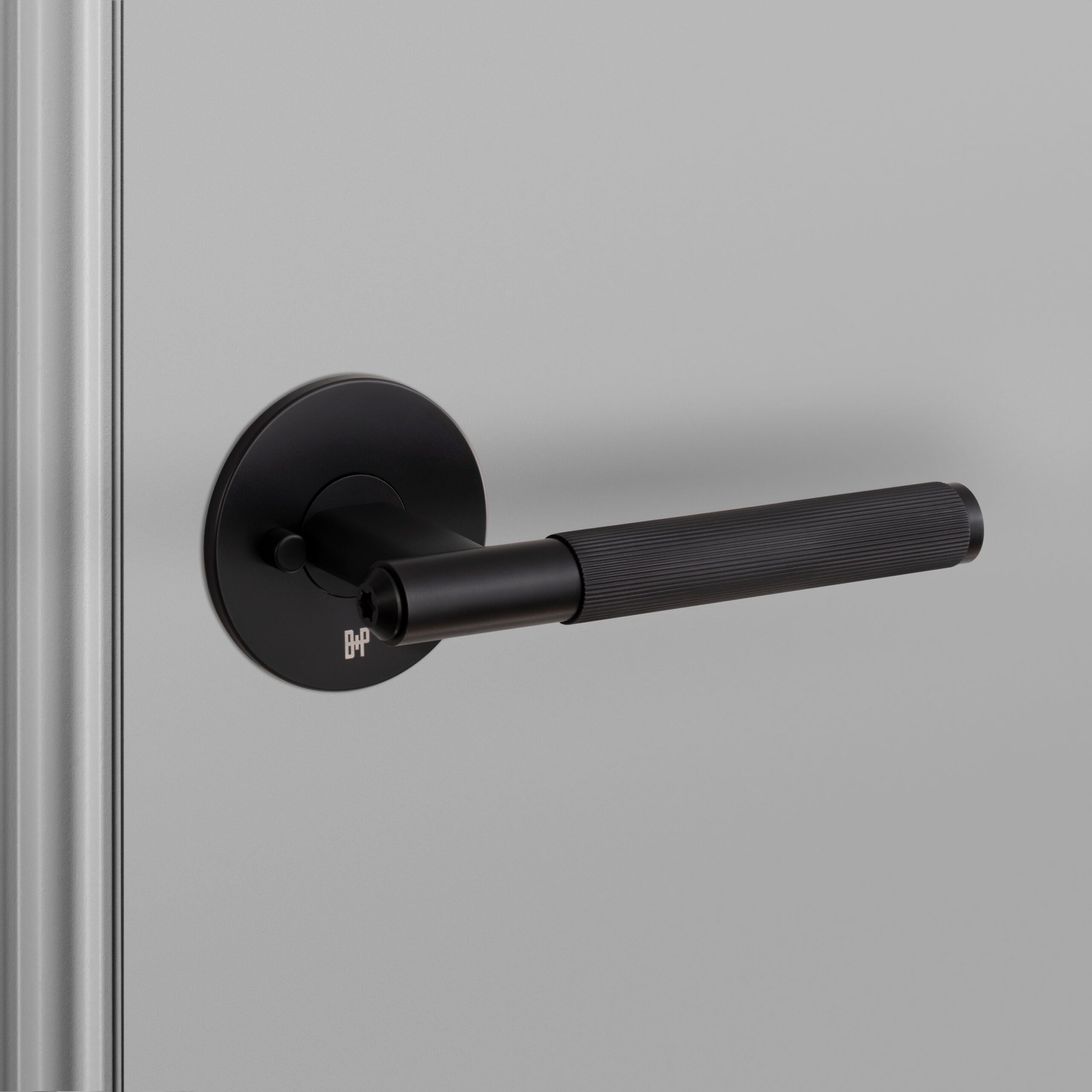 Buster + Punch Conventional Door Handle, Cross Design - PRIVACY TYPE Hardware Buster + Punch Black  