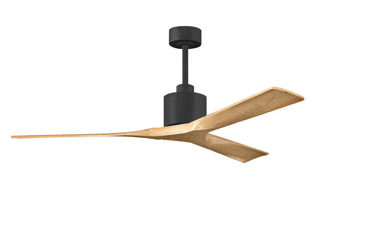 Matthews Fan Company Nan Ceiling Fan Indoor Ceiling Fans Matthews Fan Company 60" Matte Black Light Maple Tone