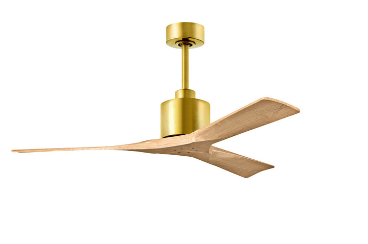 Matthews Fan Company Nan Ceiling Fan Indoor Ceiling Fans Matthews Fan Company 52" Brushed Brass Light Maple Tone