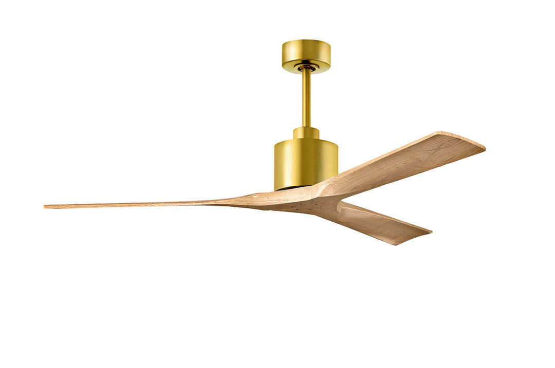 Matthews Fan Company Nan Ceiling Fan Indoor Ceiling Fans Matthews Fan Company 60" Brushed Brass Light Maple Tone